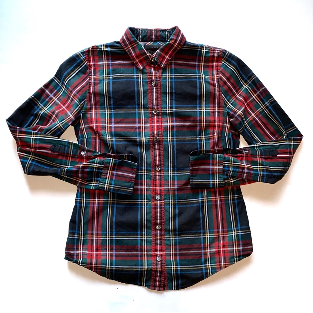J. Crew Perfect Shirt in Stewart Plaid - Size 2